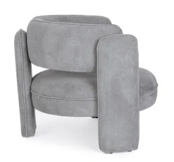 POLTRONA IN TESSUTO GRIGIO - AISHA