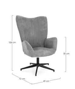 POLTRONA IN TESSUTO GRIGIO - INAS