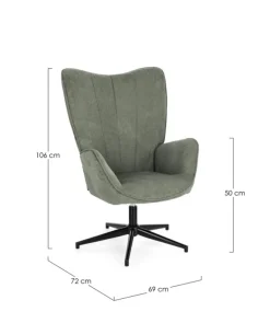 POLTRONA IN TESSUTO VERDE - INAS