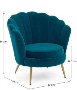 POLTRONA IN VELLUTO BLU - GILIOLA