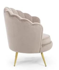 POLTRONA IN VELLUTO GRIGIO CHIARO - GILIOLA