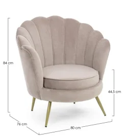 POLTRONA IN VELLUTO GRIGIO CHIARO - GILIOLA