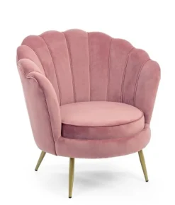 POLTRONA IN VELLUTO ROSA ANTICO - GILIOLA