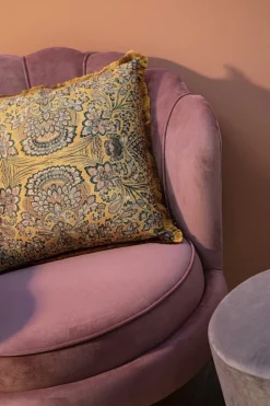 POLTRONA IN VELLUTO ROSA ANTICO - GILIOLA