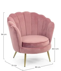 POLTRONA IN VELLUTO ROSA ANTICO - GILIOLA