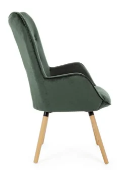 POLTRONA IN VELLUTO VERDE BOSCO - JULIET