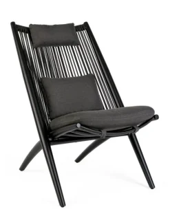 POLTRONA LOUNGE IN CORDA PER ESTERNO NERO XK0Y - ALOHA NEW