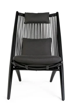 POLTRONA LOUNGE IN CORDA PER ESTERNO NERO XK0Y - ALOHA NEW