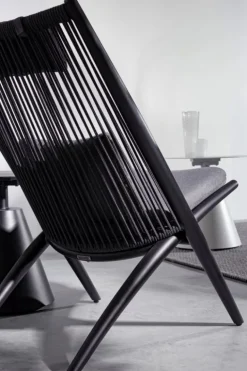 POLTRONA LOUNGE IN CORDA PER ESTERNO NERO XK0Y - ALOHA NEW