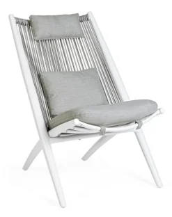 POLTRONA LOUNGE IN CORDA PER ESTERNO BIANCA XK03 - ALOHA NEW