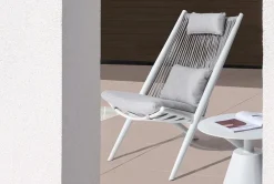 POLTRONA LOUNGE IN CORDA PER ESTERNO BIANCA XK03 - ALOHA NEW