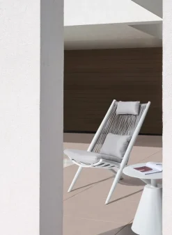 POLTRONA LOUNGE IN CORDA PER ESTERNO BIANCA XK03 - ALOHA NEW