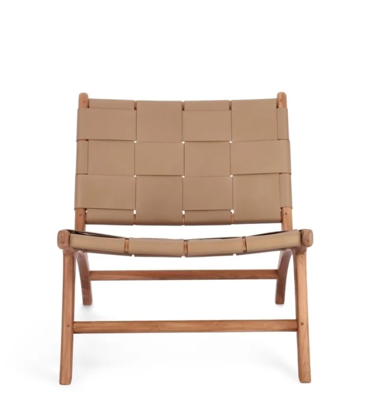 POLTRONA LOUNGE IN PELLE TORTORA - JOANNA