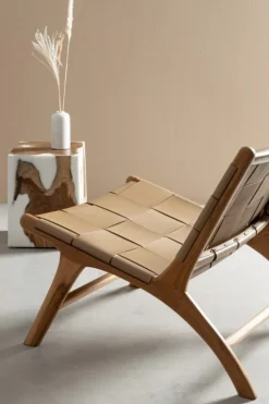 POLTRONA LOUNGE IN PELLE TORTORA - JOANNA