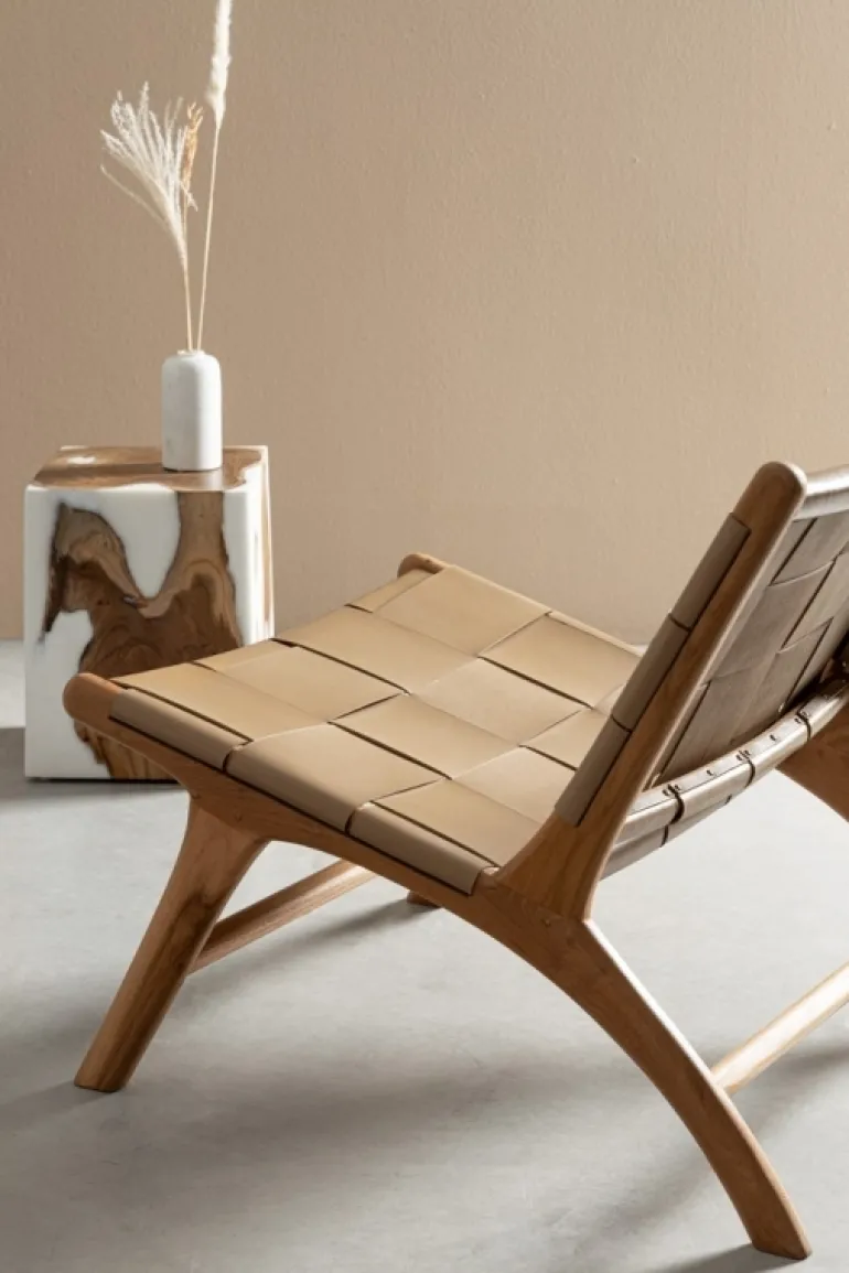 POLTRONA LOUNGE IN PELLE TORTORA - JOANNA