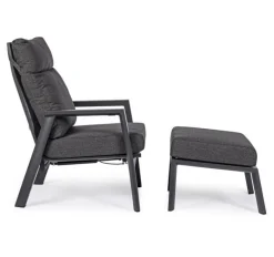 POLTRONA RECLINABILE IN ALLUMINIO ANTRACITE JX55 - KLEDI