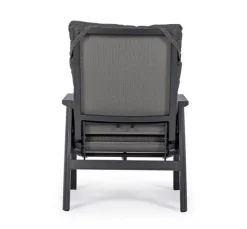 POLTRONA RECLINABILE IN ALLUMINIO ANTRACITE JX55 - KLEDI