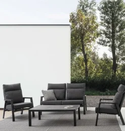 POLTRONA RECLINABILE IN ALLUMINIO ANTRACITE JX55 - KLEDI