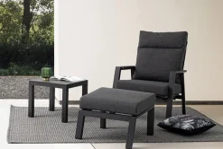 POLTRONA RECLINABILE IN ALLUMINIO ANTRACITE JX55 - KLEDI