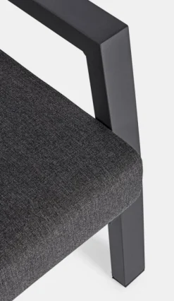 POLTRONA RECLINABILE IN ALLUMINIO ANTRACITE JX55 - KLEDI