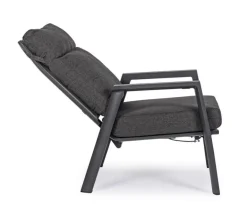 POLTRONA RECLINABILE IN ALLUMINIO ANTRACITE JX55 - KLEDI