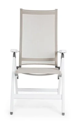 POLTRONA RECLINABILE IN ALLUMINIO PIEGHEVOLE BIANCA - CRUISE