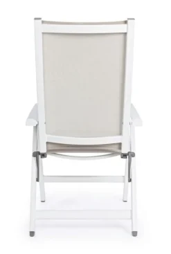 POLTRONA RECLINABILE IN ALLUMINIO PIEGHEVOLE BIANCA - CRUISE