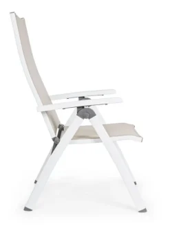 POLTRONA RECLINABILE IN ALLUMINIO PIEGHEVOLE BIANCA - CRUISE