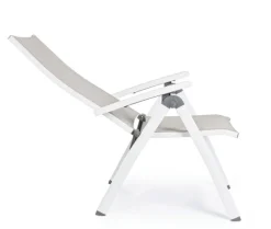 POLTRONA RECLINABILE IN ALLUMINIO PIEGHEVOLE BIANCA - CRUISE