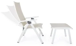 POLTRONA RECLINABILE IN ALLUMINIO PIEGHEVOLE BIANCA - CRUISE
