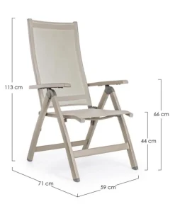 POLTRONA RECLINABILE IN ALLUMINIO PIEGHEVOLE - VICTOR