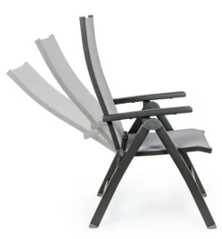 POLTRONA RECLINABILE IN ALLUMINIO PIEGHEVOLE ANTRACITE - CRUISE