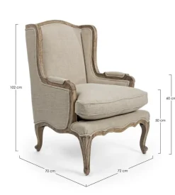 POLTRONA SFODERABILE IN TESSUTO - CATHERINE