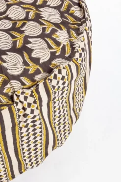 POUF CALAIS NERO C-TULIPANO-ROMBO D65X25