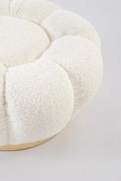 POUF EFFETTO BOUCLE' BIANCO - FLOREL