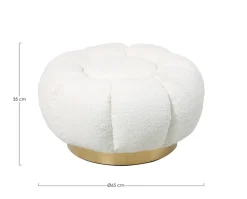 POUF EFFETTO BOUCLE' BIANCO - FLOREL