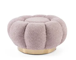 POUF EFFETTO BOUCLE' ROSA ANTICO - FLOREL
