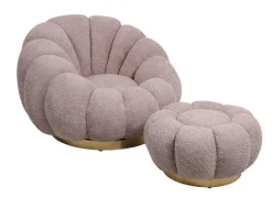 POUF EFFETTO BOUCLE' ROSA ANTICO - FLOREL