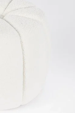 POUF IN TESSUTO BIANCO - KAROLINA