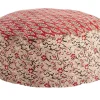 POUF LORIENT ROSSO C-FOGLIA-FIORE D65X25
