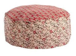 POUF LORIENT ROSSO C-FOGLIA-FIORE D65X25
