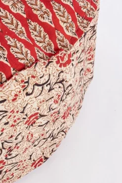 POUF LORIENT ROSSO C-FOGLIA-FIORE D65X25