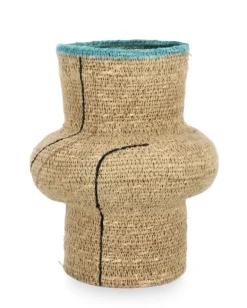 P.VASO DECOR THANG NATURALE AZZURRO H23