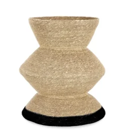 P.VASO DECORATIVO LANH NATURAL NERO H43