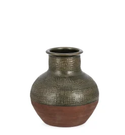 P.VASO KLAS TERRACOTTA VERDE H35