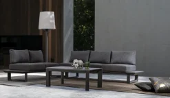 SALOTTO ANGOLARE IN ALLUMINIO ANTRACITE CX23 - KONNOR