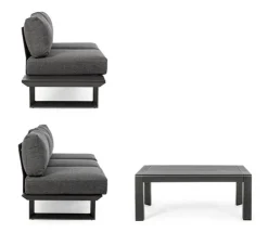 SALOTTO ANGOLARE IN ALLUMINIO ANTRACITE CX23 - KONNOR