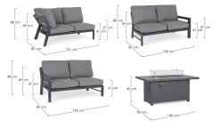 SALOTTO ANGOLARE IN ALLUMINIO ANTRACITE PG61 - HENDRIX