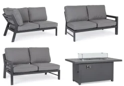 SALOTTO ANGOLARE IN ALLUMINIO ANTRACITE PG61 - HENDRIX