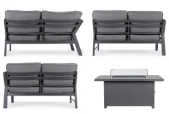 SALOTTO ANGOLARE IN ALLUMINIO ANTRACITE PG61 - HENDRIX